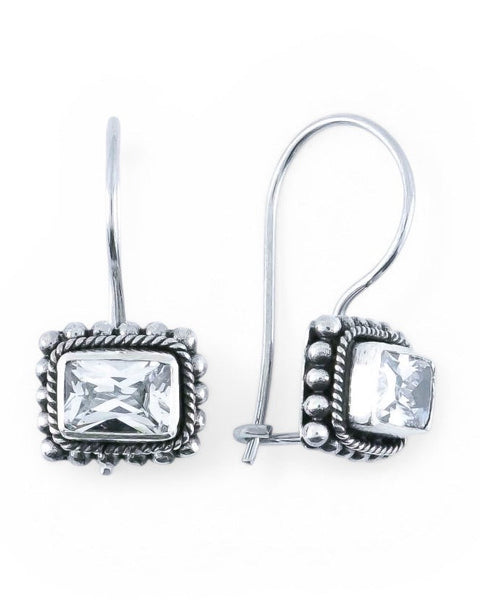 Cubic Zirconia Sterling Silver Earrings