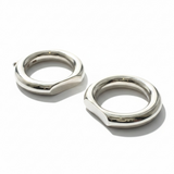 Chunky Double Sterling Silver Ring with Cubic Zirconia