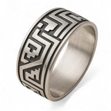 Oxidised Greek Sterling Silver Band