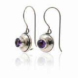 Amethyst Sterling Silver Drop Earrings 36mm – Indonesian Craftsmanship