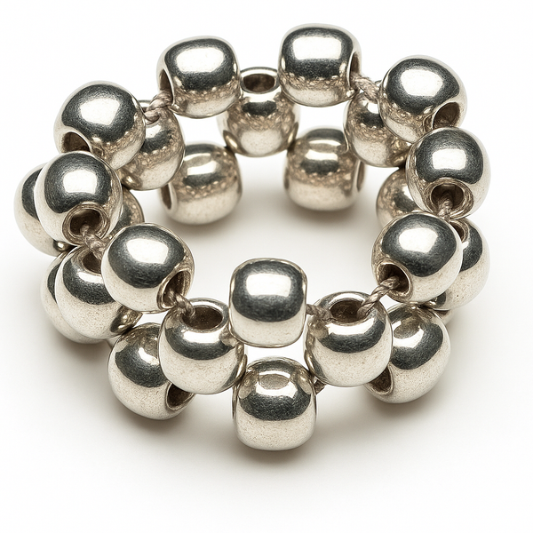 Stretchy Ball Sterling Silver Ring