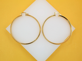 18K Gold Filled Flat Open Hoop Earrings (J37)