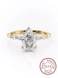 G Sterling Silver Marquise CZ Ring - Water Drop Design