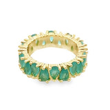 Gold Filled 18k Ring With Pear Cut Tear Drop Colored CZ Stones (D55)