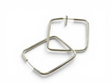 Hoop Square Sterling Silver Earrings
