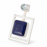 Lapis Lazuli & Blue Topaz Sterling Silver Pendant