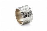 Hammered 12mm Sterling Silver Band