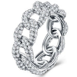 Moissanite S925 Silver Chain Cuban Ring