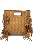Italian Woven Suede Fringe Crossbody