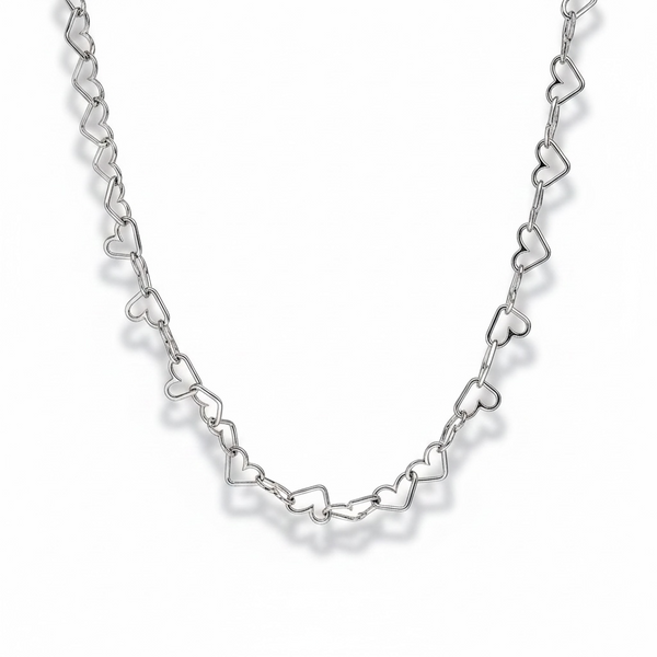 Chain Heart 3/400mm 16" Sterling Silver Necklace