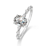 Moissanite 925 Sterling Silver Oval Moissanite Ring