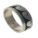 Oxidised Wave Matte Sterling Silver Ring