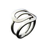 Wired Double Loop Sterling Silver Ring