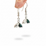 Paua Shell Whale Tail Earrings - .925 Silver Earrings