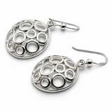 Round Holed Drop Sterling Silver Earring