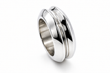 Plain Sterling Silver Grooved Chunky Band Ring - MA027