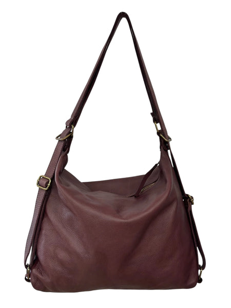 Italian Soft leather hobo with adjustable buckled shoulder strap