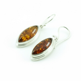Amber Sterling Silver Drop Earrings