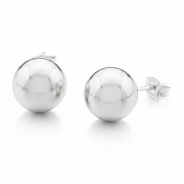 Ball Stud 10mm Sterling Silver Earrings| Essentially Silver