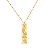 Long Zodiac 18k Gold Plated Waterproof 18inch Stainless Steel Necklace