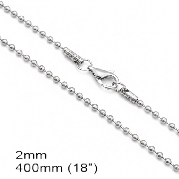 Chain Ball 2/450mm 18" Sterling Silver Necklace