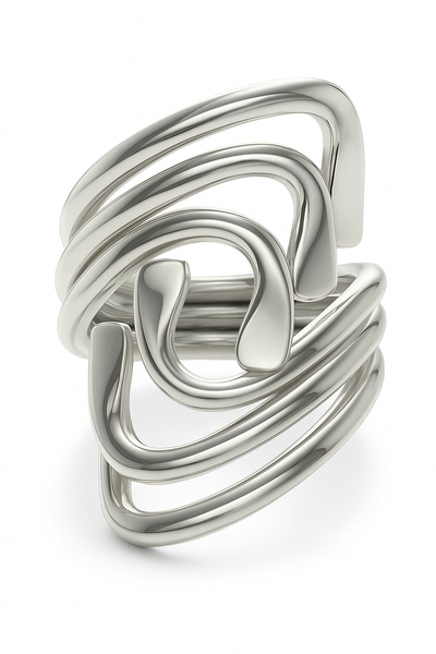 Wire Triple Leaf Front Sterling Silver Ring