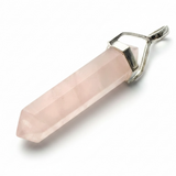 Crystal Rose Quartz Double Terminated .925 Sterling Silver Pendant