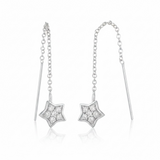 Star Cubic Zirconia Sterling Silver Earrings