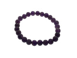 Crystal Amethyst Round Bead Bracelet