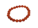 Crystal Carnelian Quartz Round Bead Bracelet