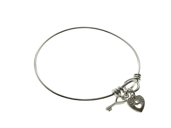 Charm Sterling Silver Bangle