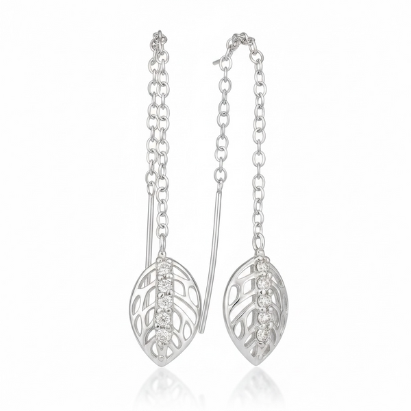 Acorn Cubic Zirconia Sterling Silver Earrings