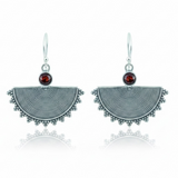 Garnet Sterling Silver Earrings