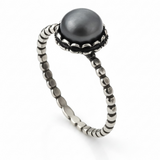 Pearl Grey Sterling Silver Ring