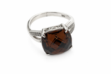 Swarosky & white cubic zirconia silver ring