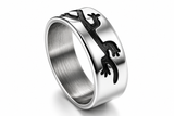 Oxidised Lizard 7mm Sterling Silver Band
