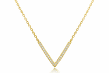 A Sterling Silver V Cubic Zirconia Necklace