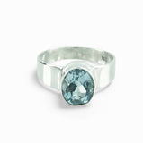Blue Topaz Sterling Silver Ring