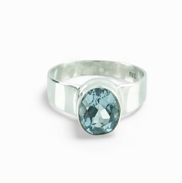 Blue Topaz Sterling Silver Ring