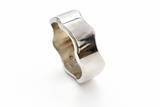 Plain Sterling Silver Swirl Edge Ring - MA034