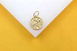 Gold Filled 18K Coin Disc Medallion Zodiac Horoscope Charm Pendant