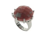 Coral Imitation sterling silver ring