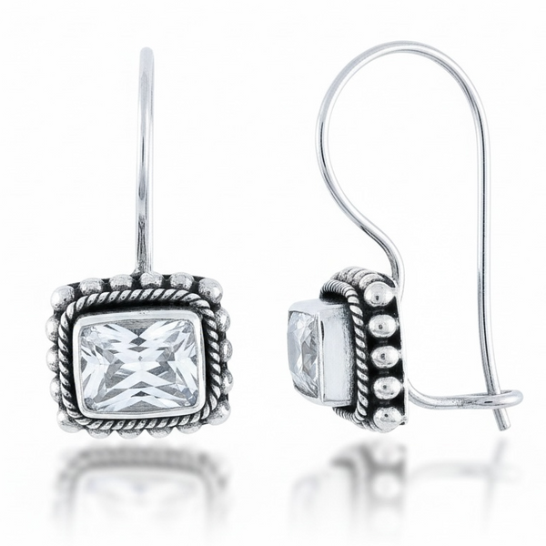 Cubic Zirconia Sterling Silver Earrings