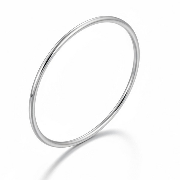 Golf 3mm Sterling Silver Bangle - Sleek 70mm Diameter Bangle
