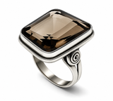 Smoky Topaz Sterling Silver Ring