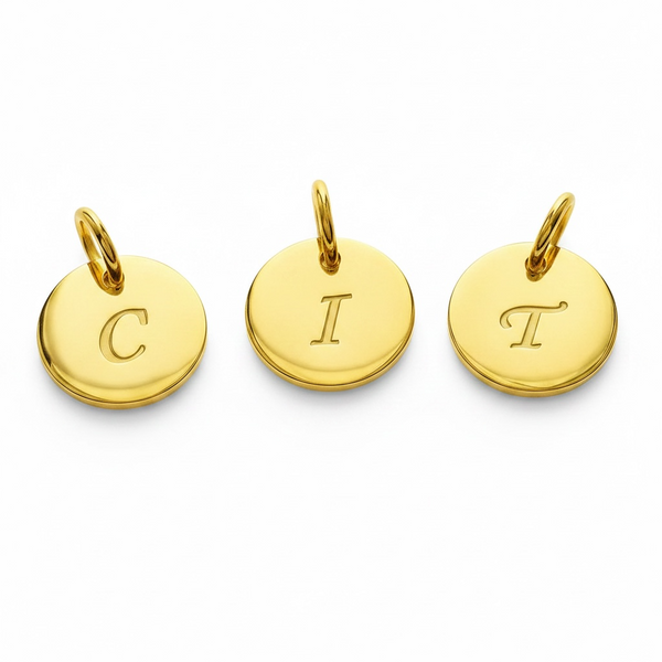 Gold Plated Sterling Silver Initial Pendant 10mm | A–Z Letters