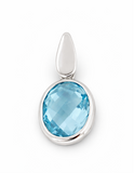 Blue Topaz Sterling Silver Pendant