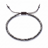Beaded Metal Black Adjustable Bracelet