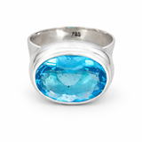 Blue Topaz Sterling Silver Ring