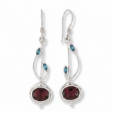 Garnet Sterling Silver Earrings